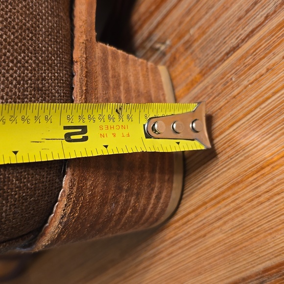 VTG Colin Stuart Brown Canvas Lace Up Boots Leather Sole Chile Sz 8 - Picture 12 of 16